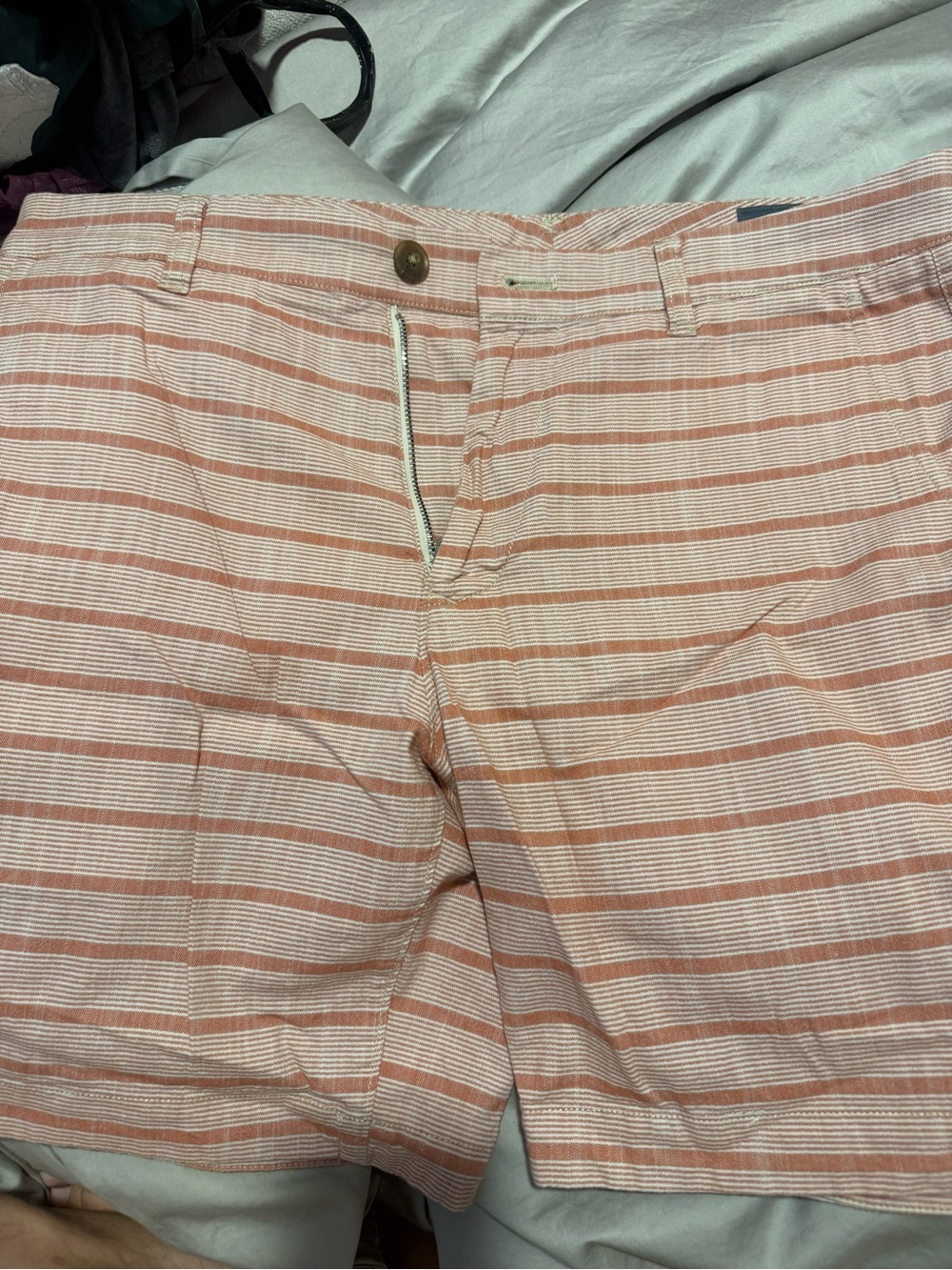 Bonobos Men's Striped orange/Pink Cotton Blend Shorts